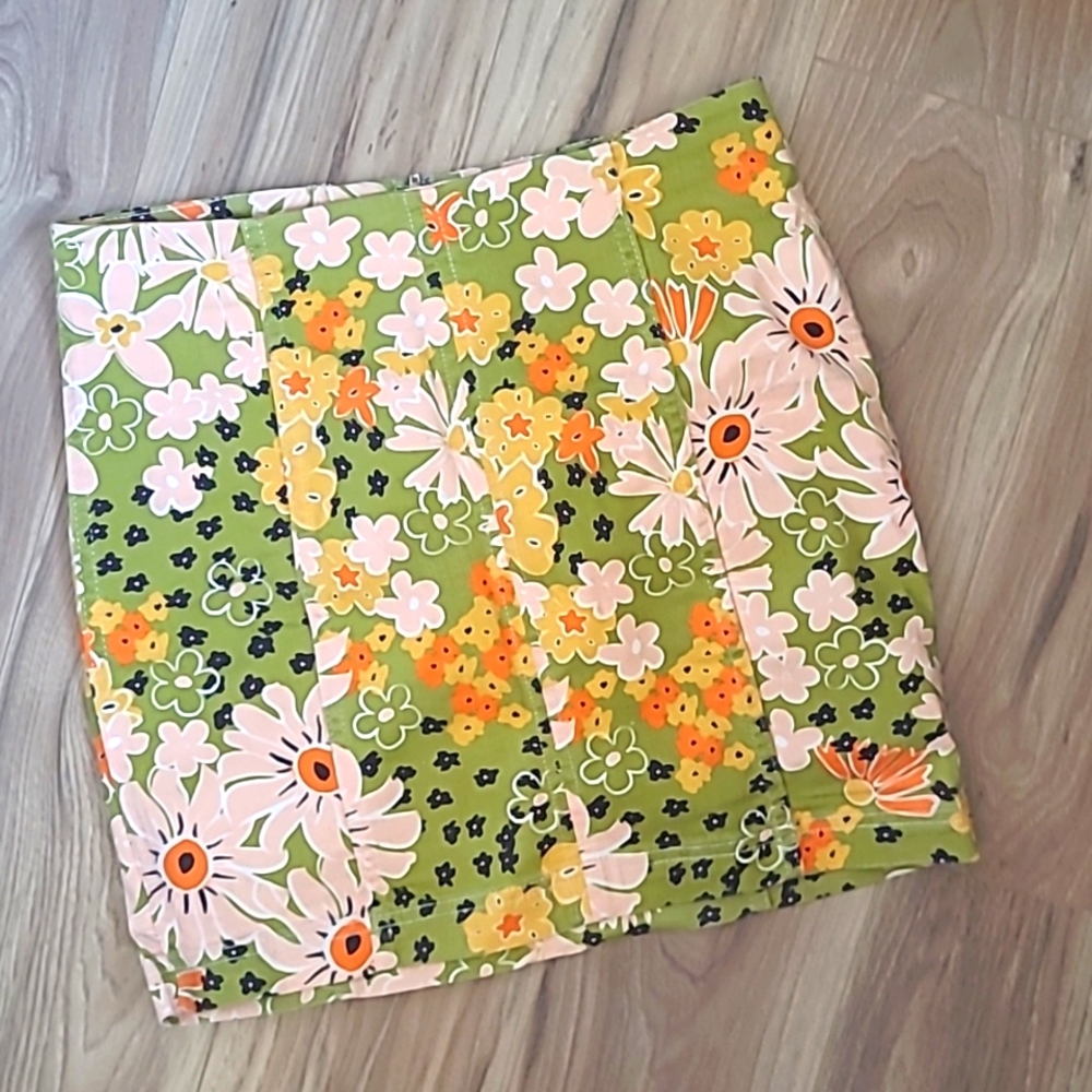 Free people 70s floral mini skirt